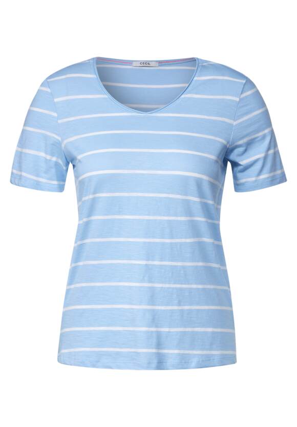 CECIL T-Shirt mit Streifenmuster Damen - Tranquil Blue | CECIL Online-Shop | V-Shirts