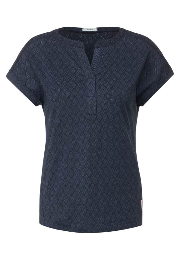 CECIL T-shirt met burnout-look Dames - Night Sky Blue | CECIL Online-Shop