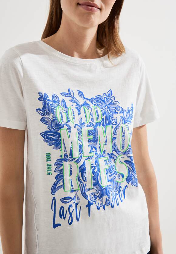 T-Shirt Damen | Online-Shop Vanilla CECIL - White CECIL Fotoprint
