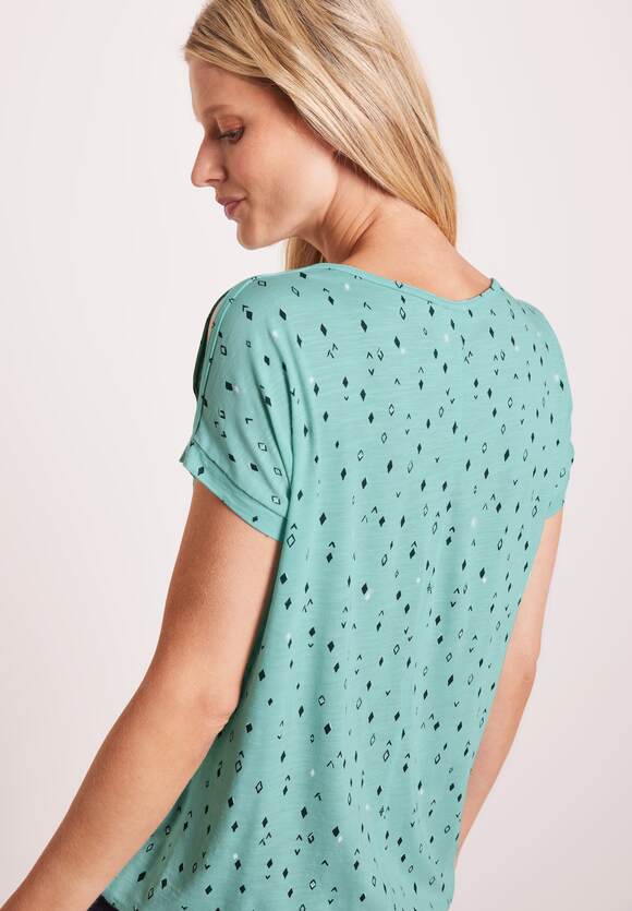 CECIL Shirt mit Schulterschlitz Damen Cool Mint - | Green Online-Shop CECIL