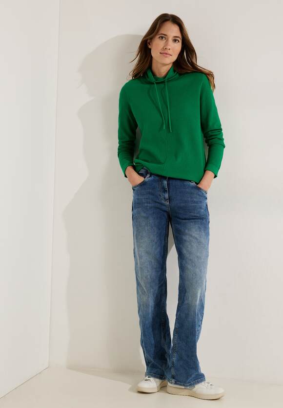 CECIL Damen Easy Pullover hohem Online-Shop | mit - Kragen CECIL Green