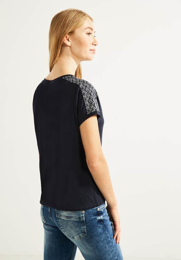 CECIL Shirt mit Schulterprint Damen - Night Sky Blue | CECIL Online-Shop