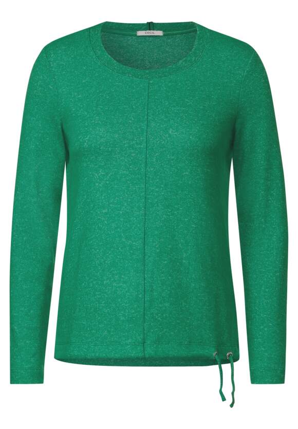 CECIL | Green Langarmshirt CECIL Easy Melange - Cosy Damen Melange Online-Shop