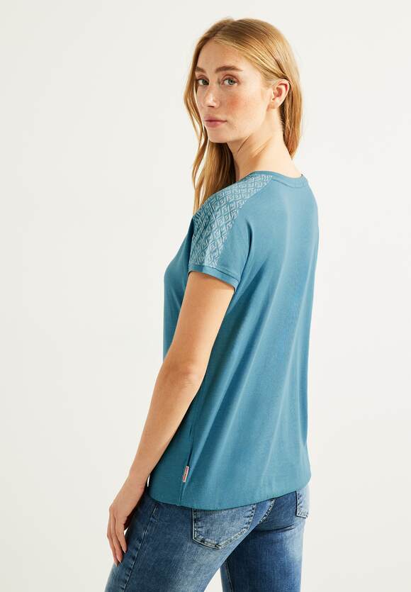 CECIL CECIL Online-Shop mit Adriatic Damen Schulterprint | - Shirt Blue