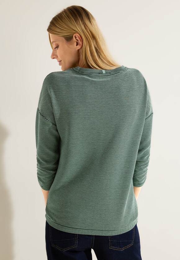 Online-Shop CECIL Streifenshirt Clear Green | Damen - CECIL Ottoman Sage