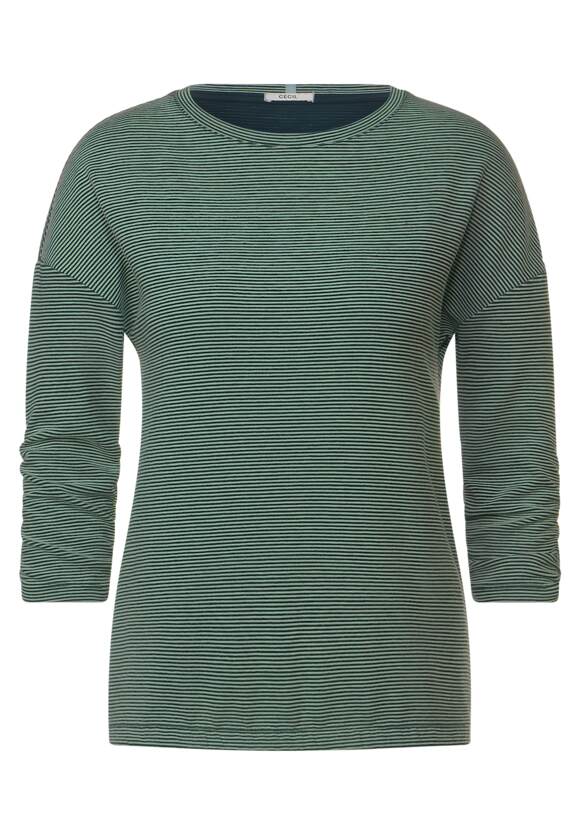 CECIL | CECIL Online-Shop - Streifenshirt Green Ottoman Damen Sage Clear