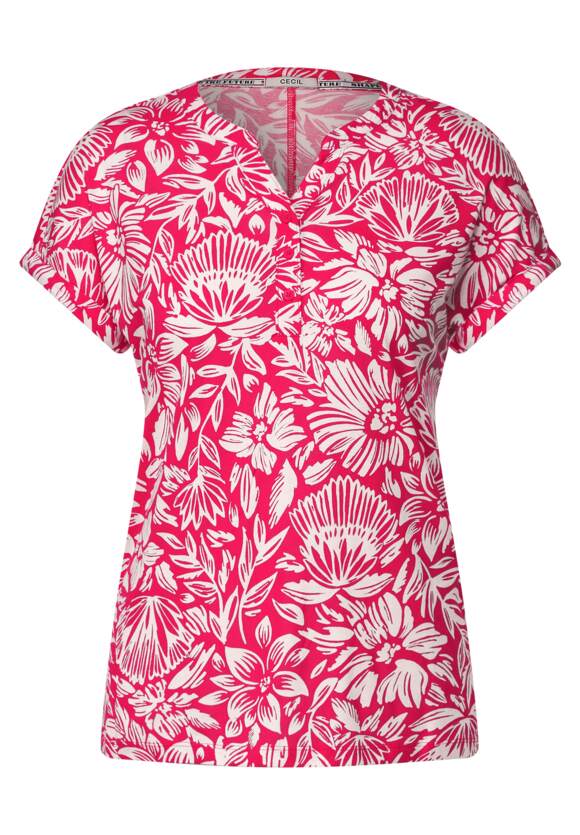 CECIL T-Shirt mit Blumenmuster CECIL Strawberry Red Damen - | Online-Shop