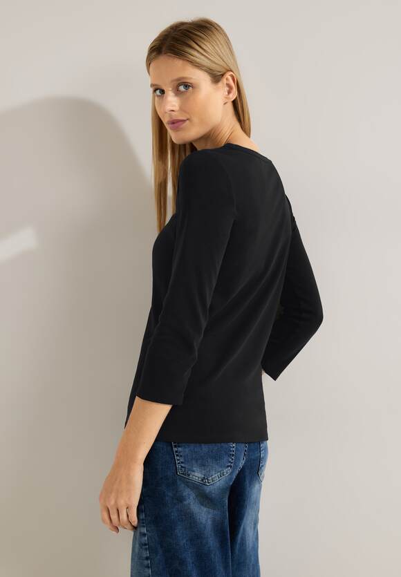 CECIL Basic Shirt in Damen Black Online-Shop Unifarbe - CECIL 