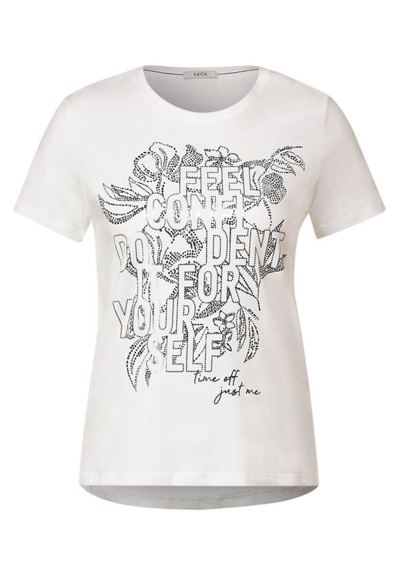 CECIL White mit Damen Online-Shop | Frontprint - Vanilla CECIL T-Shirt