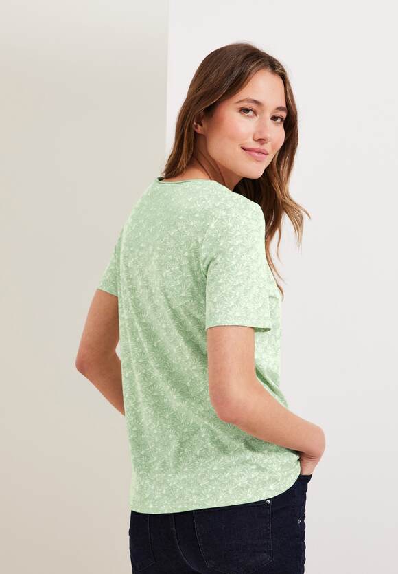 mit | Online-Shop - CECIL Damen CECIL T-Shirt Green Fresh Minimalprint Salvia