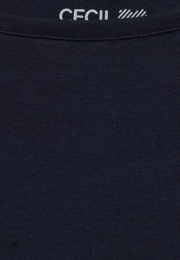 Blue - | Online-Shop Basic in Deep Shirt CECIL Damen Unifarbe CECIL