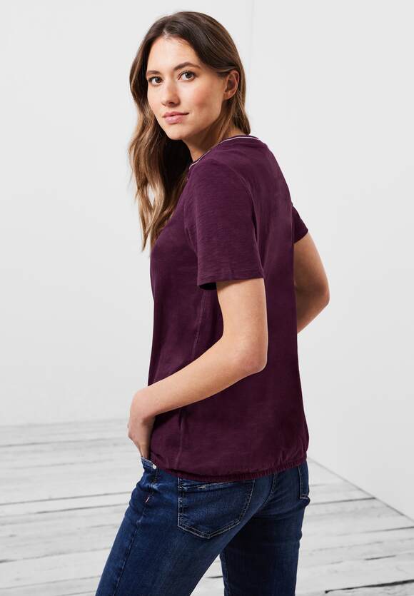 Deep | Damen kurzer CECIL Knopfleiste - Shirt Berry mit Online-Shop CECIL