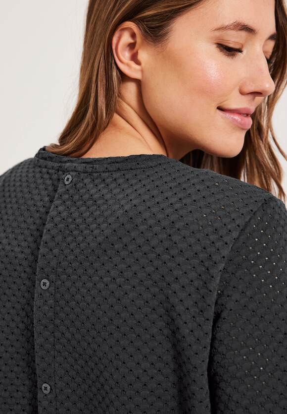 CECIL T-Shirt im Ajour Look Damen - Carbon Grey | CECIL Online-Shop