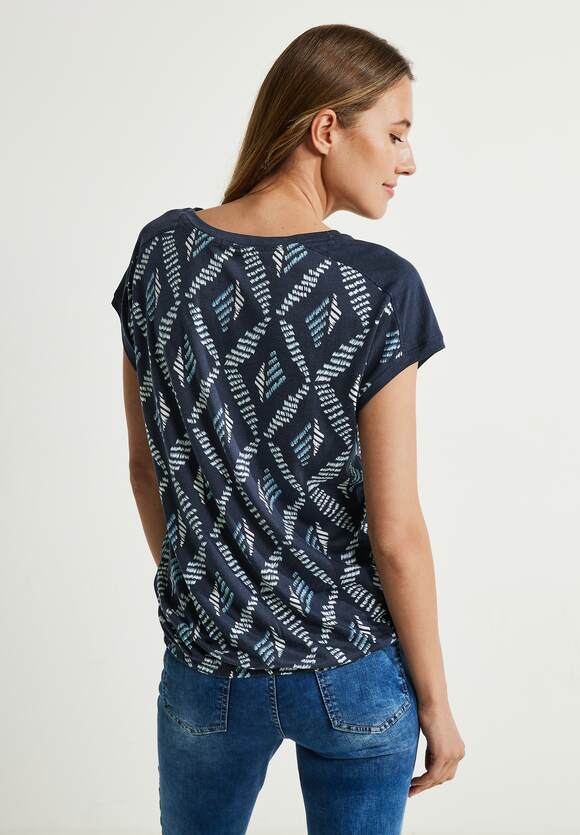 | CECIL CECIL Print Blue T-Shirt Night - Rhombus mit Online-Shop Damen Sky