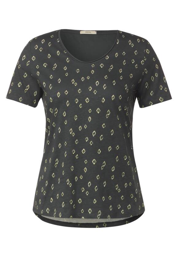 CECIL Ikat Minimalprint T-Shirt Damen - Easy Khaki | CECIL Online-Shop