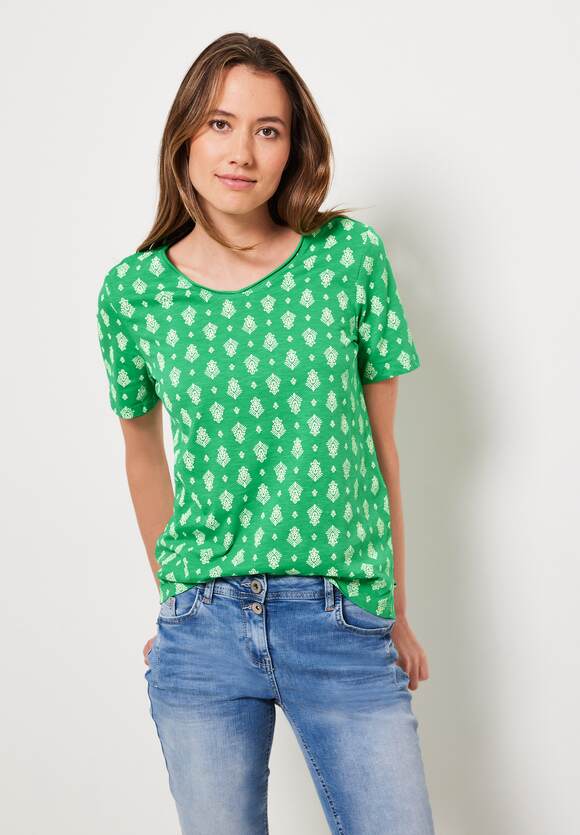 CECIL Basic - Print Green Shirt | CECIL Damen Fresh Online-Shop