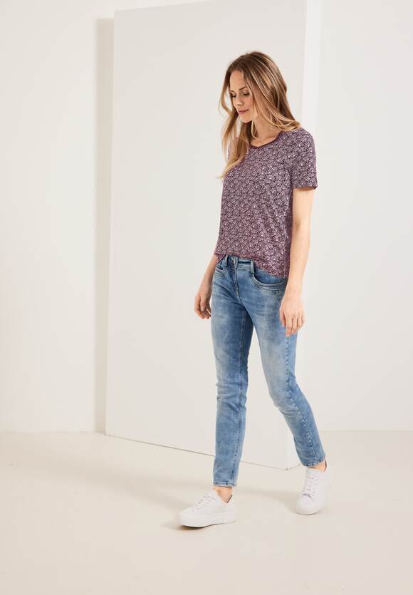 CECIL T-Shirt mit Minimalprint Damen - Wineberry Red | CECIL Online-Shop