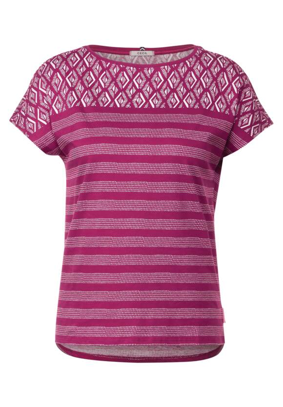T-Shirt mit - Pink Damen Online-Shop Cool CECIL CECIL Printmix |