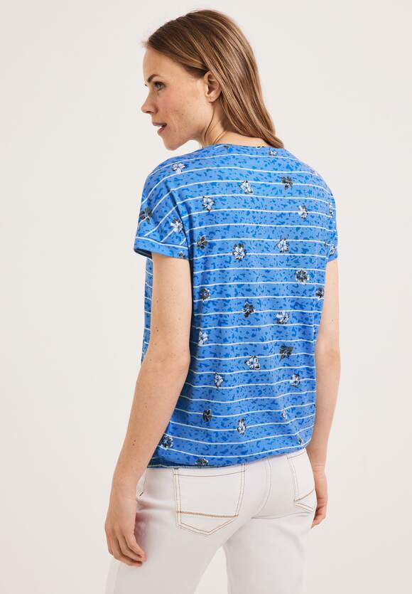 CECIL Burn Out T-Shirt Print | Burn - mit Blue CECIL Online-Shop Marina Damen Out