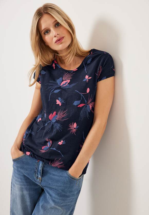 CECIL T-Shirt mit - | Blue Online-Shop Blumenprint CECIL Damen Deep