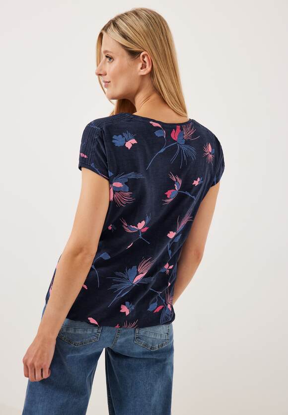 CECIL Damen - Blue T-Shirt Online-Shop | Deep mit Blumenprint CECIL