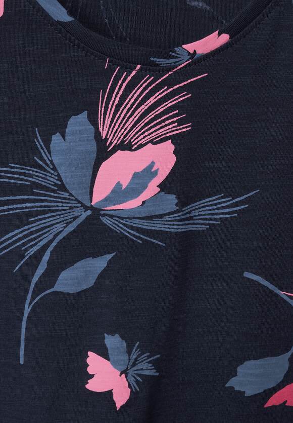 CECIL T-Shirt mit - Blue Damen Deep Blumenprint CECIL Online-Shop 