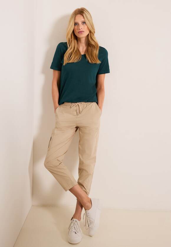 Basic Unifarbe Deep Damen - T-Shirt CECIL CECIL | in Lake Green Online-Shop