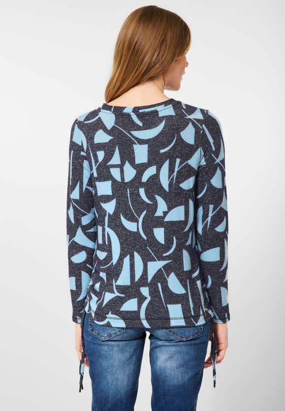 CECIL Printshirt mit Raffdetail Damen - Deep Blue | CECIL Online-Shop