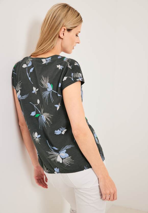 CECIL Easy Blumenprint | T-Shirt mit Khaki Online-Shop CECIL Damen -