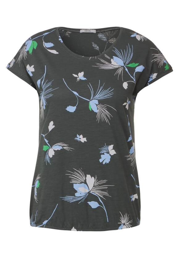 Online-Shop Blumenprint Damen - T-Shirt Khaki CECIL Easy mit | CECIL