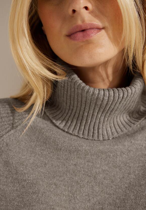 CECIL Cosy Strukturmix Pullover Damen CECIL Melange Taupe Online-Shop - 