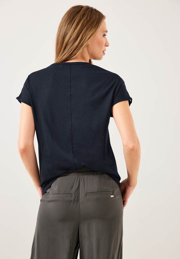 Blue Damen CECIL - Deep | Schulterdetail T-Shirt Online-Shop mit CECIL