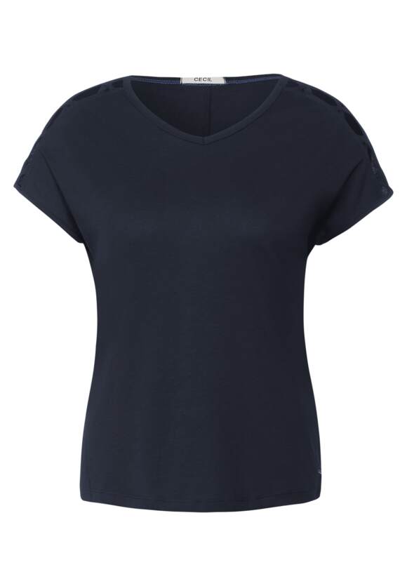 CECIL T-Shirt mit Schulterdetail Damen CECIL Blue Deep - | Online-Shop