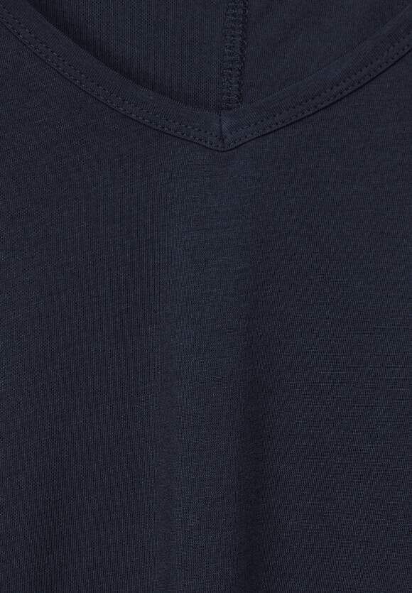 Online-Shop Deep T-Shirt CECIL mit - Schulterdetail Damen CECIL Blue |