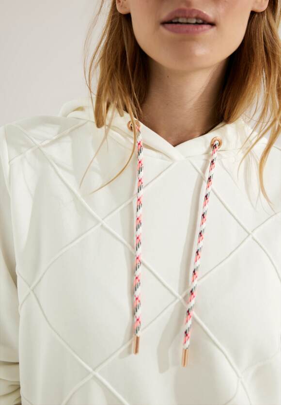 CECIL Sweatshirt met Vanilla ruitpatroon CECIL | White Dames - Online-Shop
