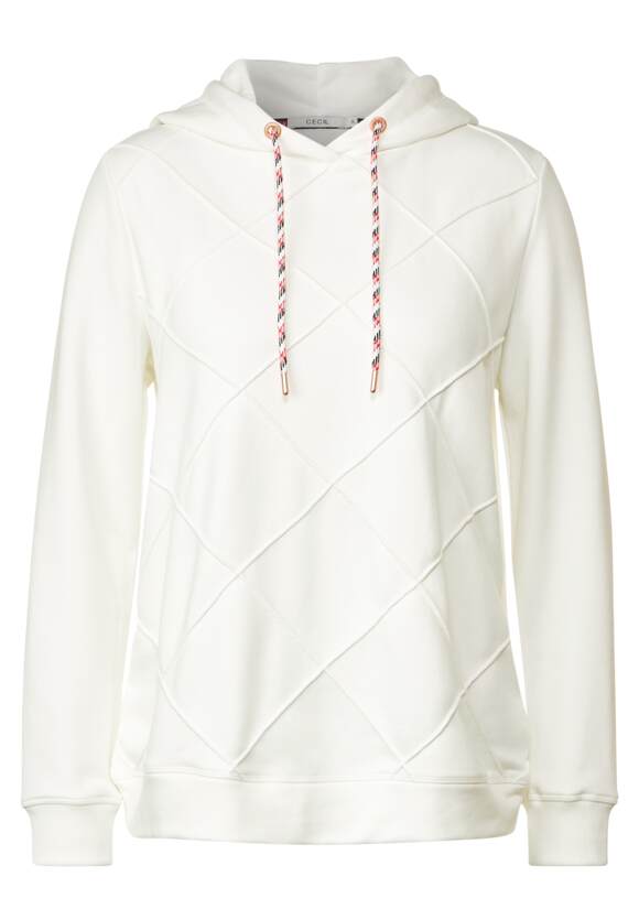 CECIL Sweatshirt met - CECIL Vanilla White Dames ruitpatroon | Online-Shop