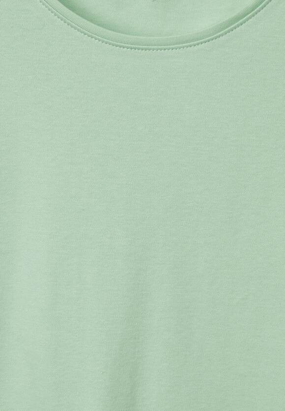 Unifarbe Damen Green | CECIL in - Style - T-Shirt CECIL Online-Shop Lena Salvia Fresh