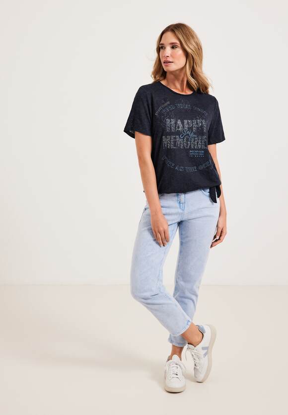 | Burn Out - CECIL T-Shirt Damen Deep CECIL Online-Shop Blue