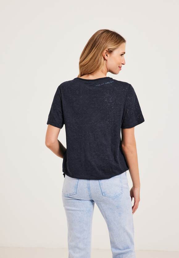 CECIL Burn Out Damen T-Shirt Blue Online-Shop CECIL Deep - 