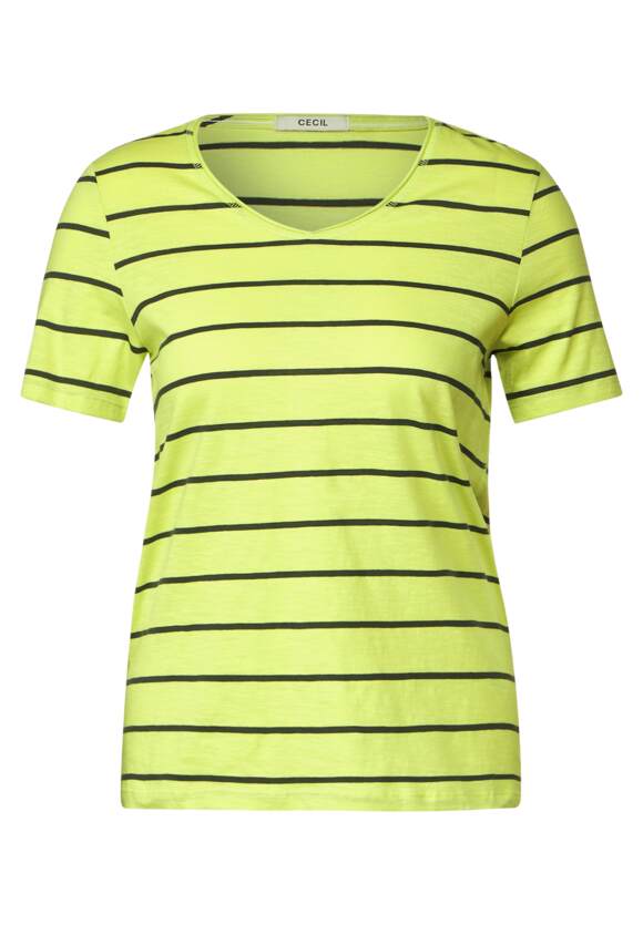 CECIL T-Shirt mit Streifenmuster | Damen - Online-Shop Limelight Yellow CECIL