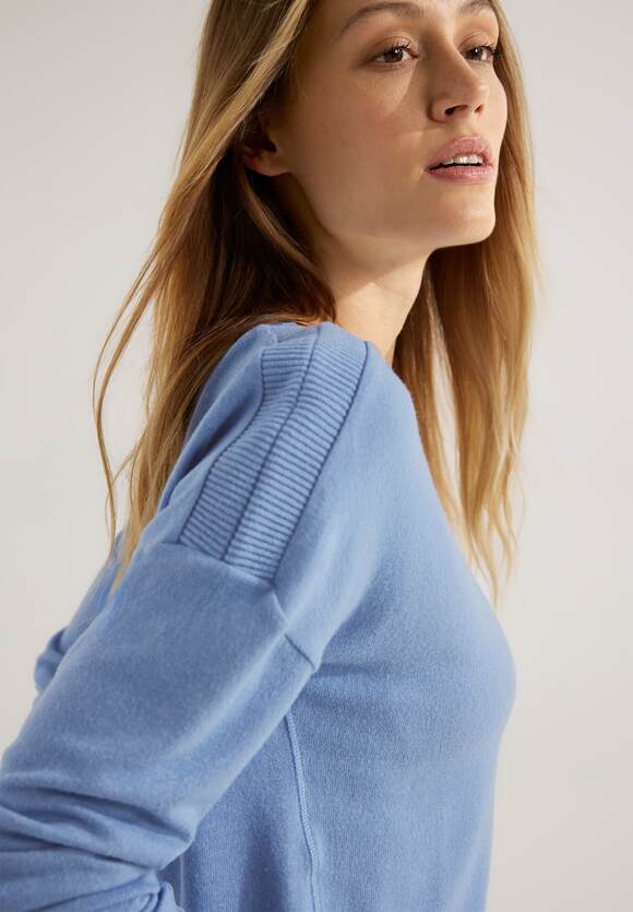 CECIL Real CECIL - Damen Melange Langarmshirt Cosy | Online-Shop Blue