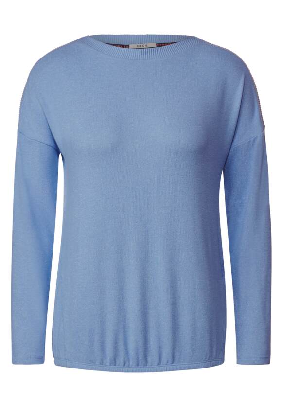 CECIL Cosy Langarmshirt Damen - Melange Online-Shop Blue | Real CECIL