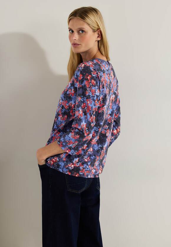 CECIL Blumenprint Shirt Damen | Night Sky Blue - CECIL Online-Shop