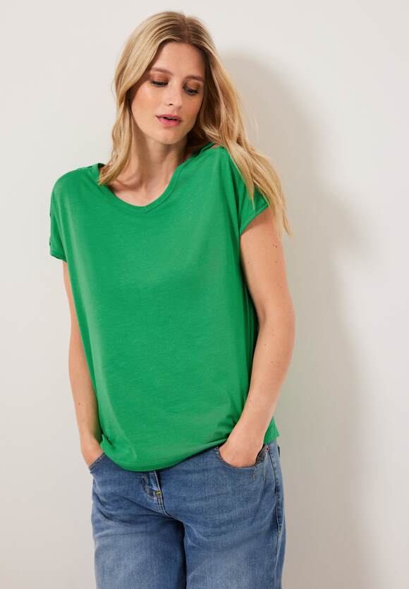 Green Online-Shop mit - | T-Shirt CECIL Damen CECIL Schulterdetail Fresh