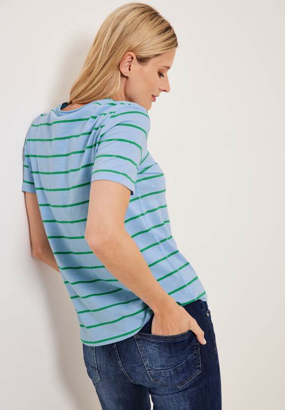 Streifenmuster Und Green Damen CECIL mit Online-Shop Tranquil Blue T-Shirt CECIL Fresh | -