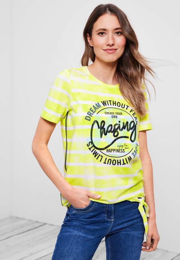 CECIL Streifenshirt Frontprint - mit Yellow Damen Online-Shop CECIL | Limelight