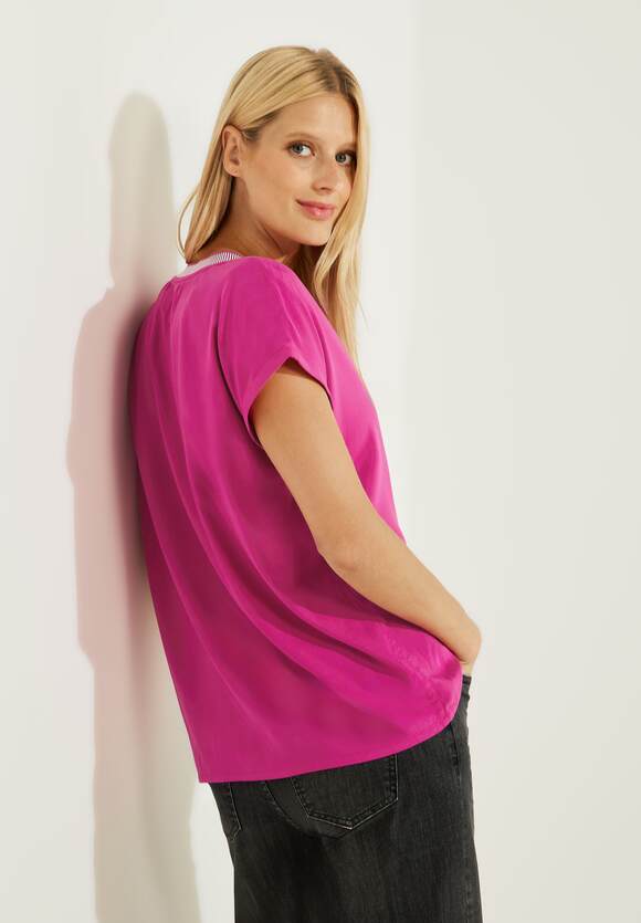 CECIL Bluse mit Rippdetail Damen - Cool Pink | CECIL Online-Shop