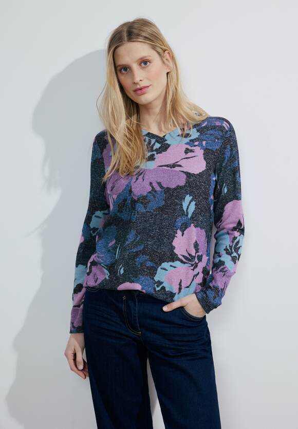 CECIL Cosy Melange Melange CECIL Shirtjacke Pastel | - Online-Shop Lilac Damen