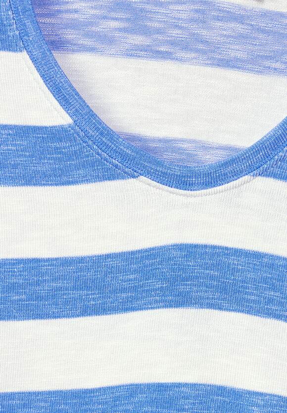CECIL mit Damen T-Shirt | - Melange Blue Online-Shop Streifen Marina CECIL Melange