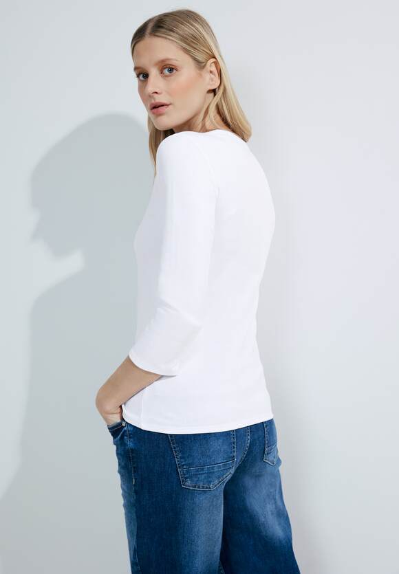 CECIL Basic - | CECIL Damen Online-Shop Rundhals White Shirt mit